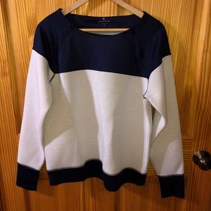 Athleta Navy Grey Fise Scuba Sweatshirt Size Large